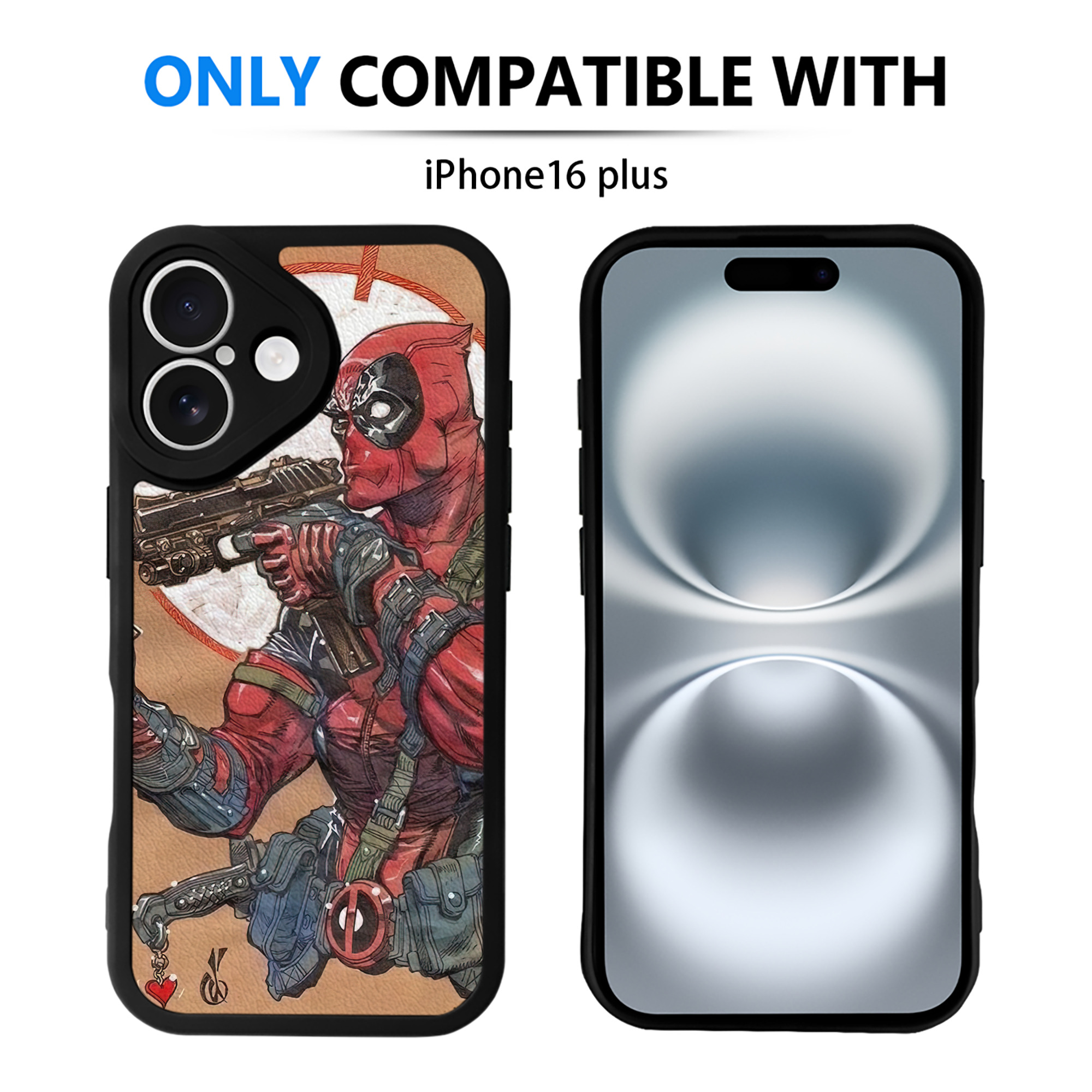 （画像用） Deadpool デッドプール 【iPhone 16シリーズ対応】シリコンスマホケース（レザー調） 材質：シリコン